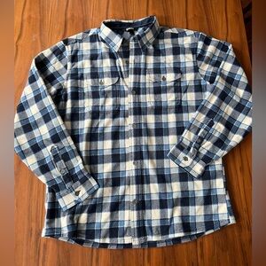 NWT Eddie Bauer Blue and White Plaid Men's Shirt